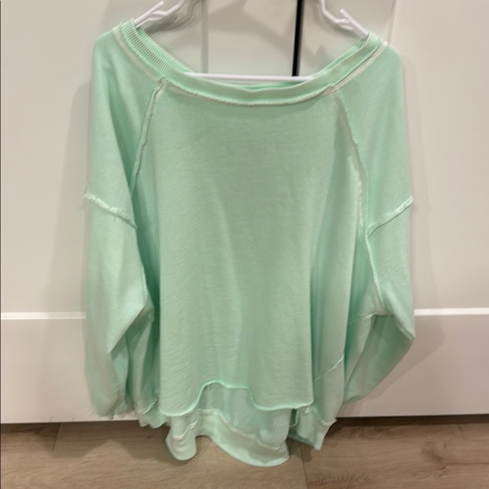 Free People Green Oversized Sweatshirt